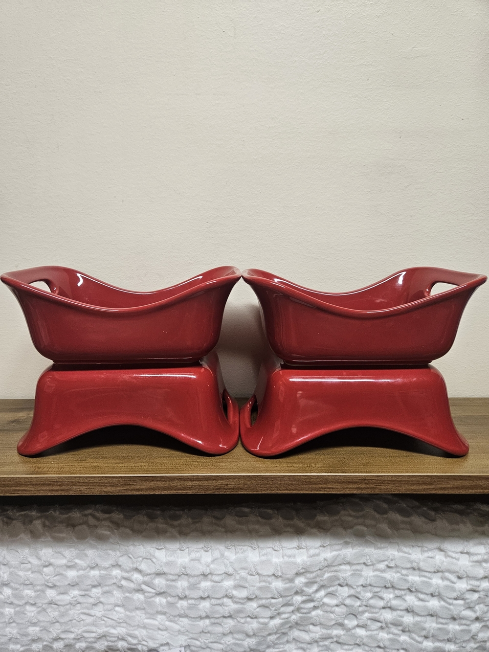 Rachael Ray Red Ceramic Serving Casserole Dish Set of 4